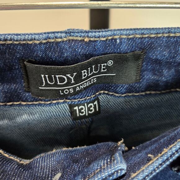 Judy Blue Joan High Rise Cropped Straight Leg Denim Jeans 88375 Medium Blue 31 - Picture 3 of 8